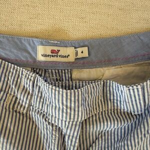 Vineyard Vines Blue & White Striped Seersucker Shorts
